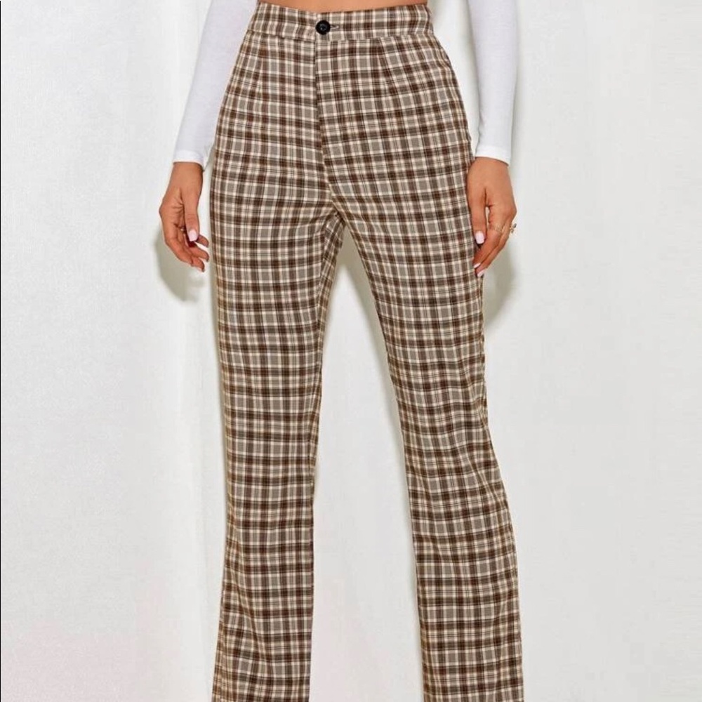 High waisted button pants